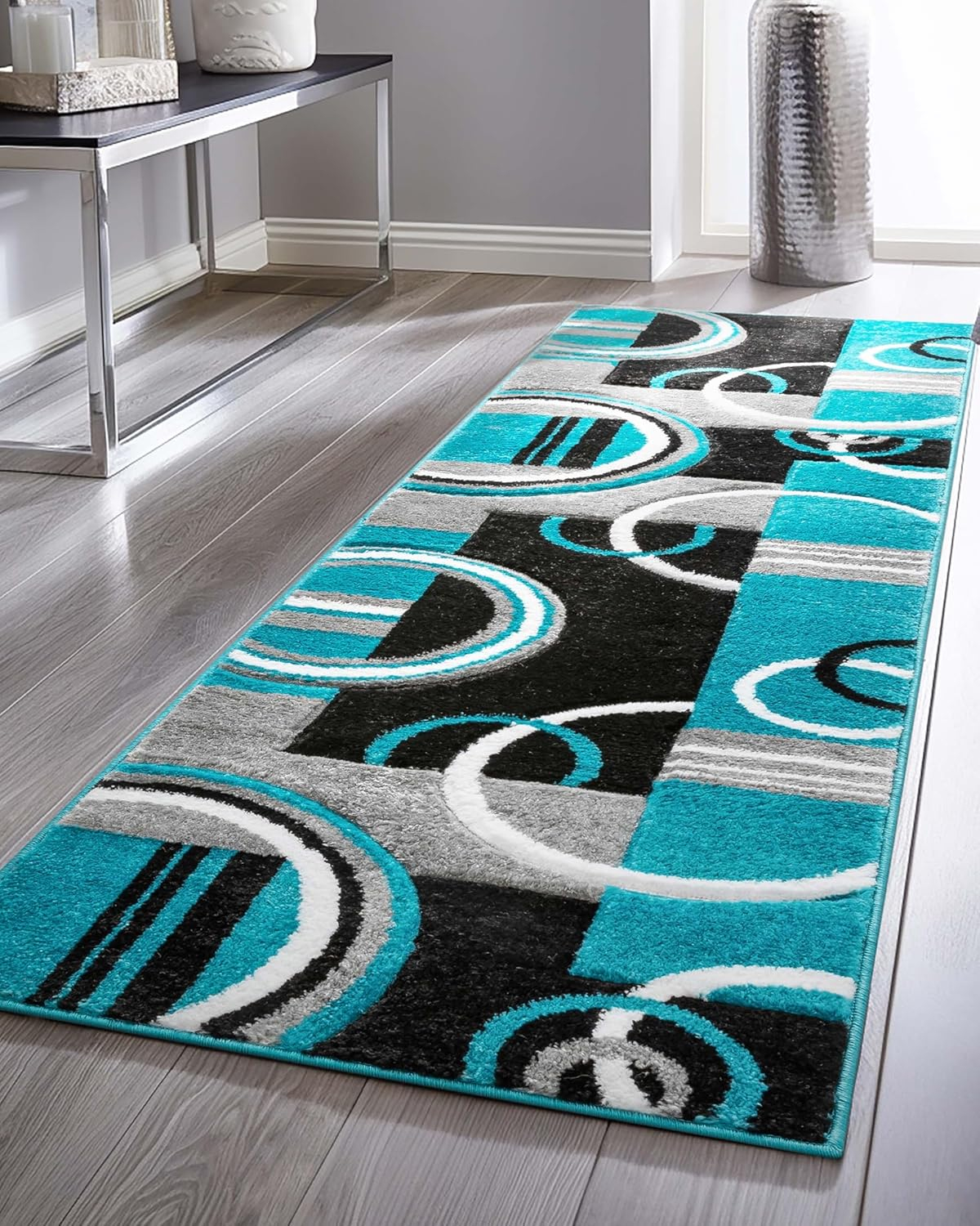 Well Woven Ruby Galaxy Waves Modern Geometric Blue 5'3" x 7'3" Area Rug