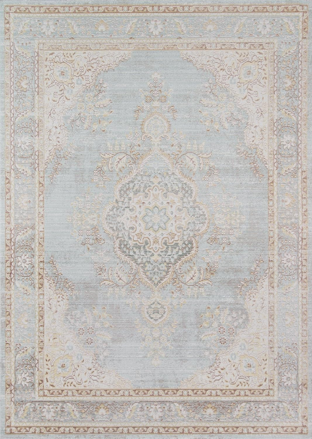 Momeni Isabella Polyester Machine Made Blue Area Rug 5'3" X 7'3"