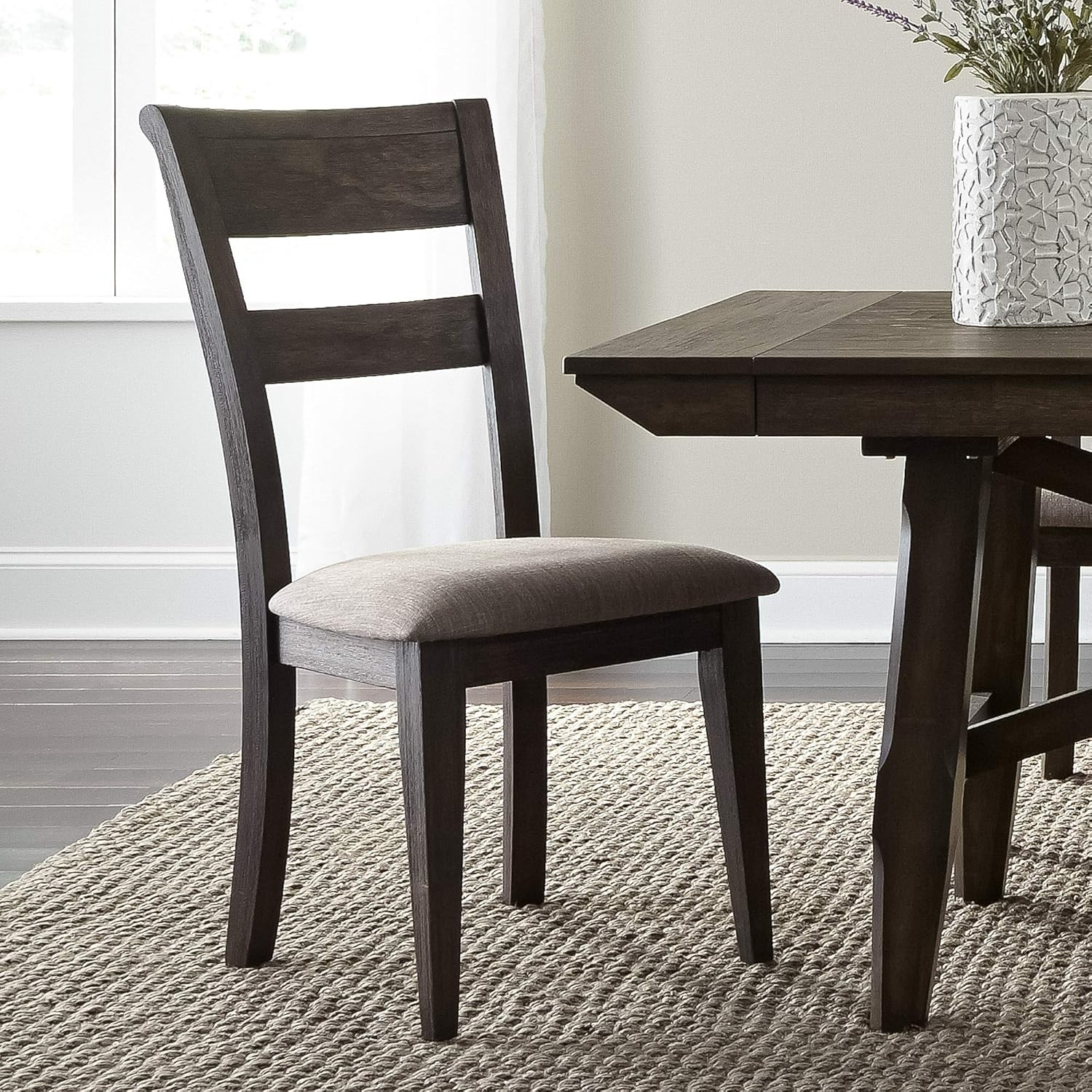 Double Bridge Dark Brown Splat Back Side Chair (RTA)-Set of 2