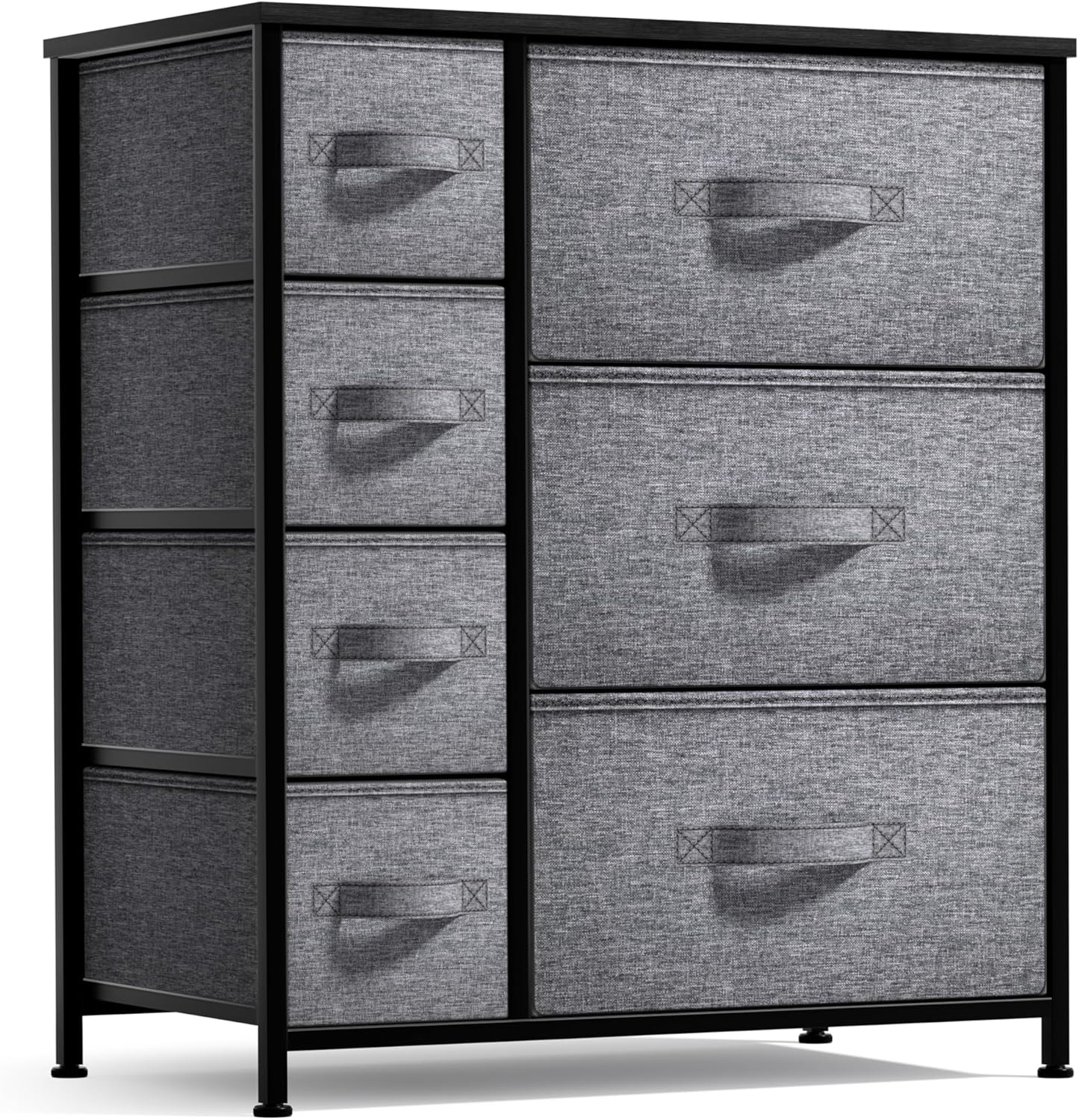 Sorbus Dresser with 7 Drawers - Chest Organizer Tower Unit with Steel Frame, Wood Top, Easy Pull Fabric Bins - Storage Furniture for Bedroom, Hallway, Closet & Office Organization