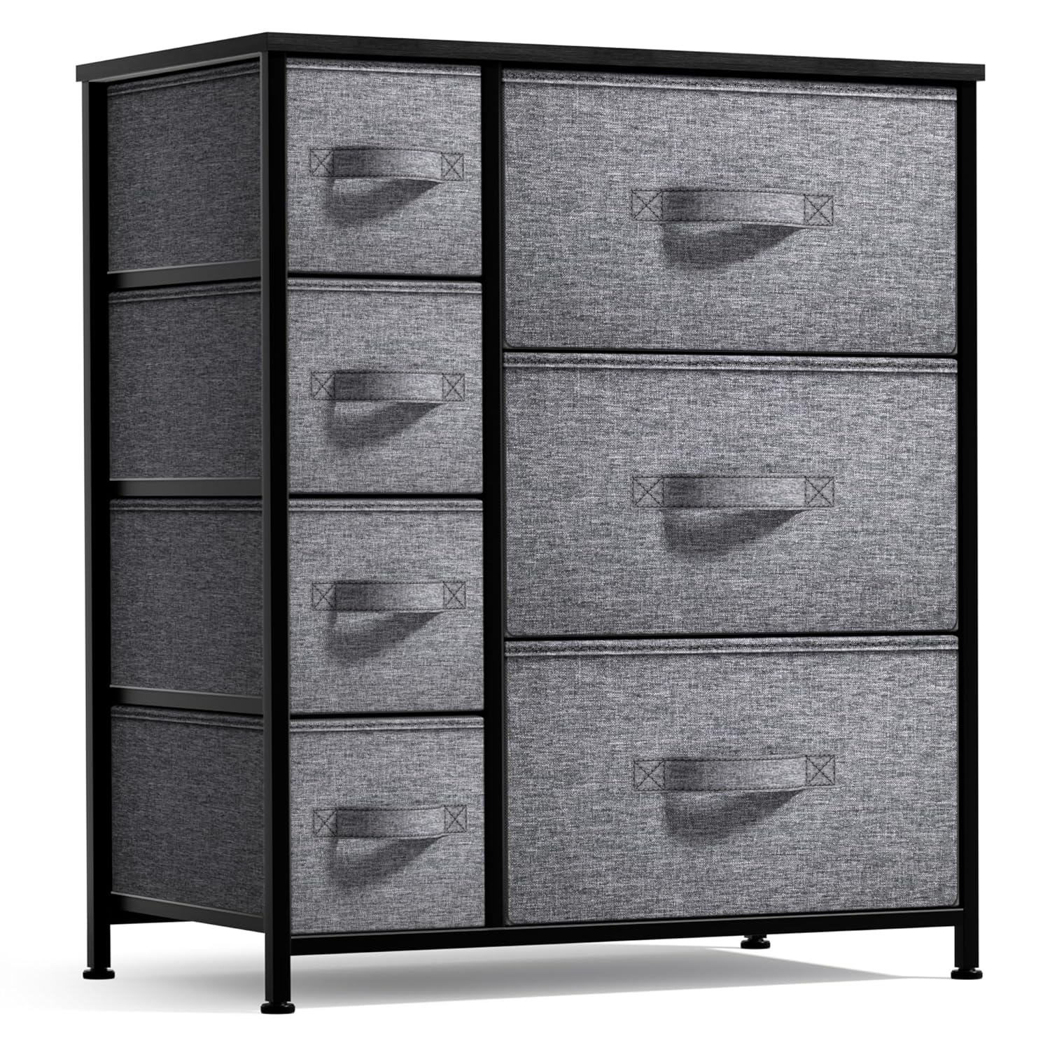 Sorbus Dresser with 7 Drawers - Chest Organizer Tower Unit with Steel Frame, Wood Top, Easy Pull Fabric Bins - Storage Furniture for Bedroom, Hallway, Closet & Office Organization
