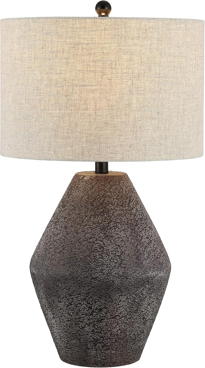 Ersta Angled Gourd Silhouette Table Lamp in Earthy Brown with Oatmeal Shade