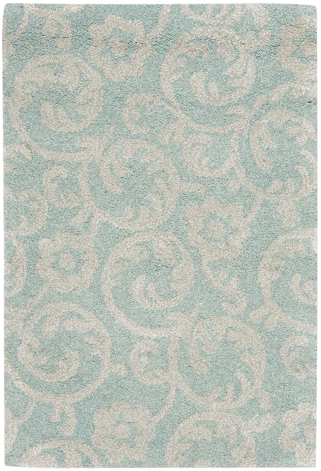SAFAVIEH Soho Collection 2' x 3' Light Blue / Silver SOH415B Handmade Premium Wool & Viscose Accent Rug