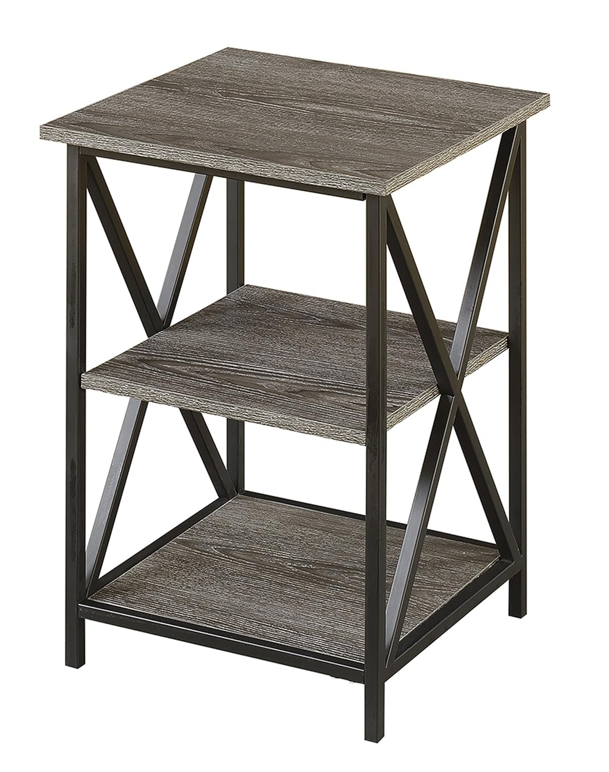 Tucson 3 Tier End Table, Weathered Gray