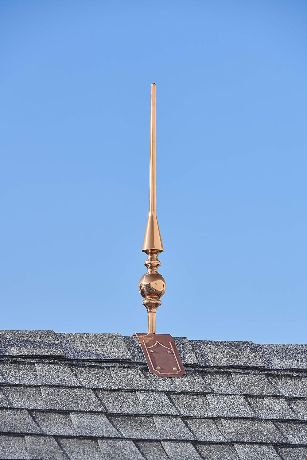 Good Directions 28" Aragon Pure Copper Finial with Decorative Copper Roof Mount - 34"H