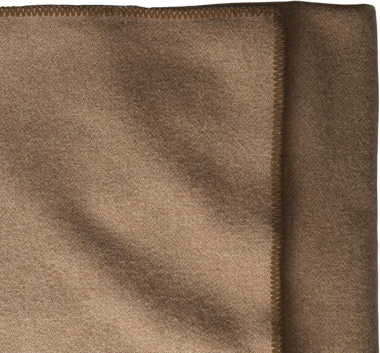 Camel Heather King Size Machine Washable Wool Throw