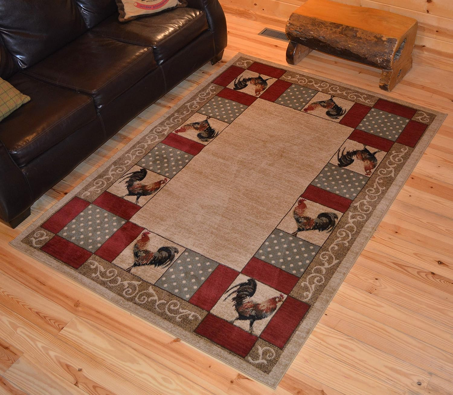 American Destination Ivory Barnyard Country Multi-Color 2 ft. x 4 ft. Area Rug