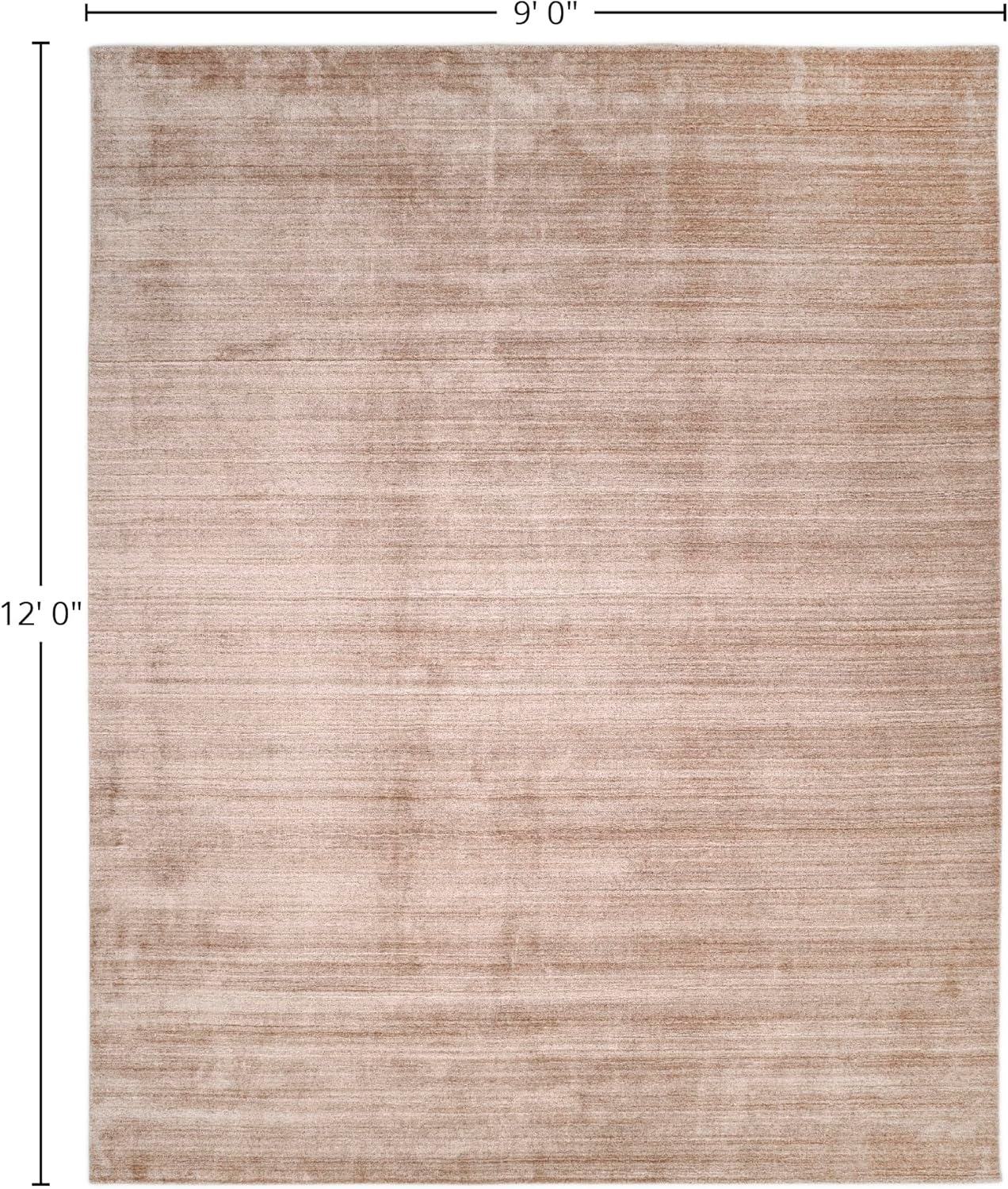 Solo Harbor Hand-Knotted Caramel Stripe Wool-Viscose 9' x 12' Area Rug