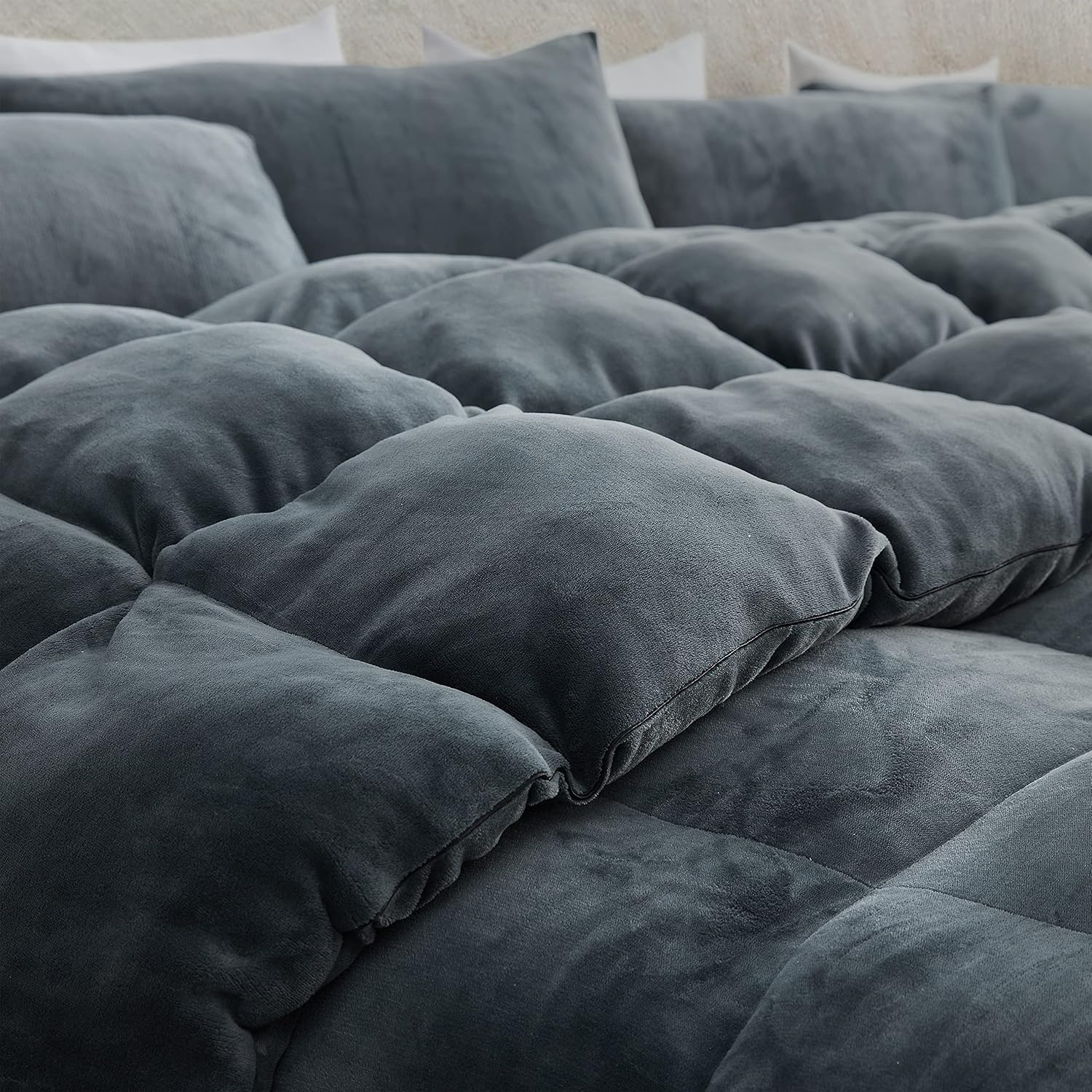 Oversized King Moss Gray Down Alternative Microfiber Comforter Set