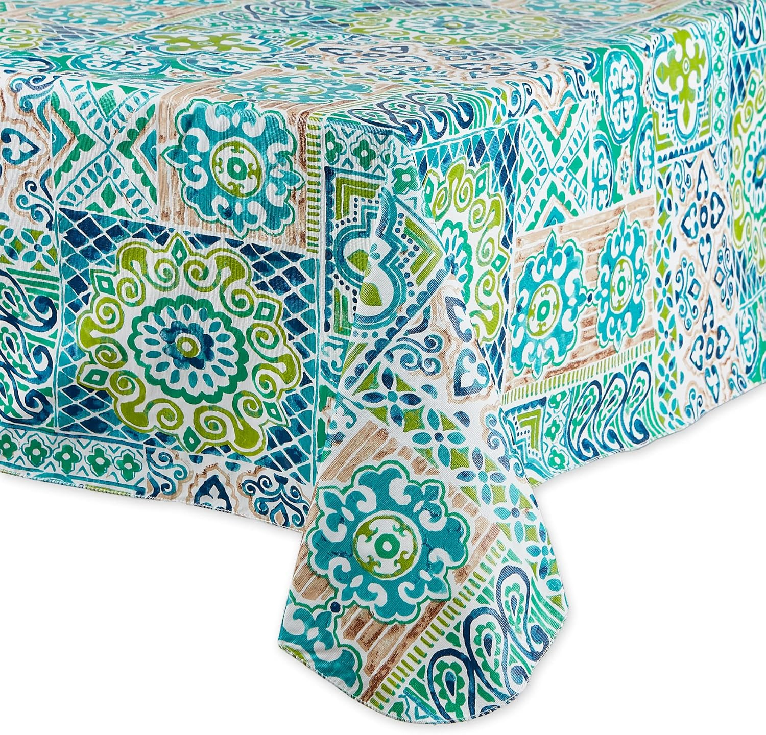 Design Imports 70361A 60 x 84 in. Spanish Tile Vinyl Tablecloth