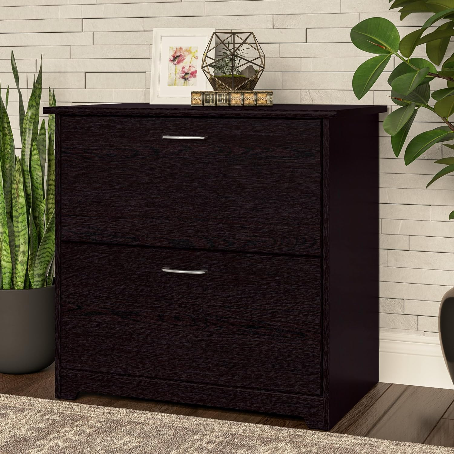 Bush Furniture Cabot Lateral File Cabinet, 2 Drawer, Espresso Oak
