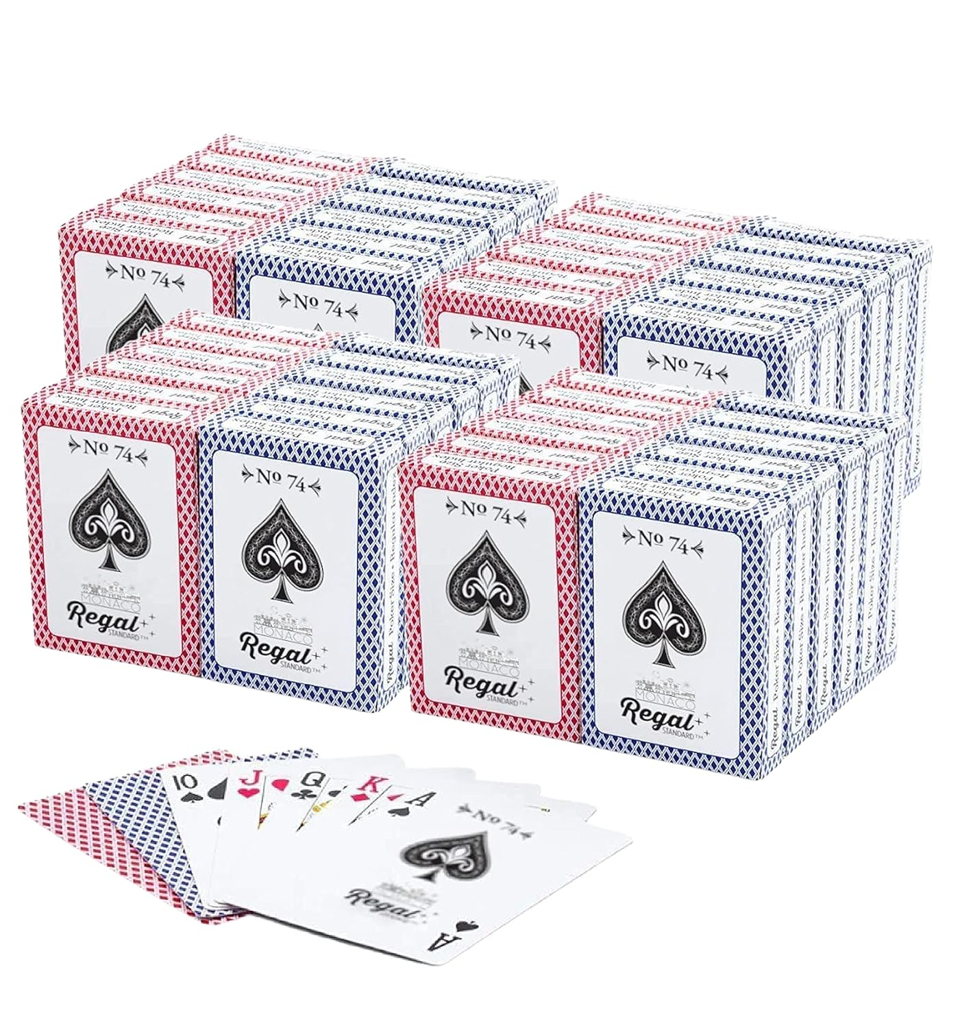 Regal Games, Monaco Casino Standard Playing Cards, Versatile Game Option, 48 Pack (24 Red Deck, 24 Blue Deck)