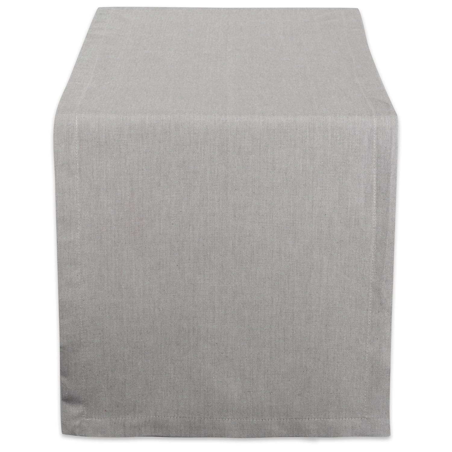 GRAY SOLID CHAMBRAY TABLE RUNNER 14x72