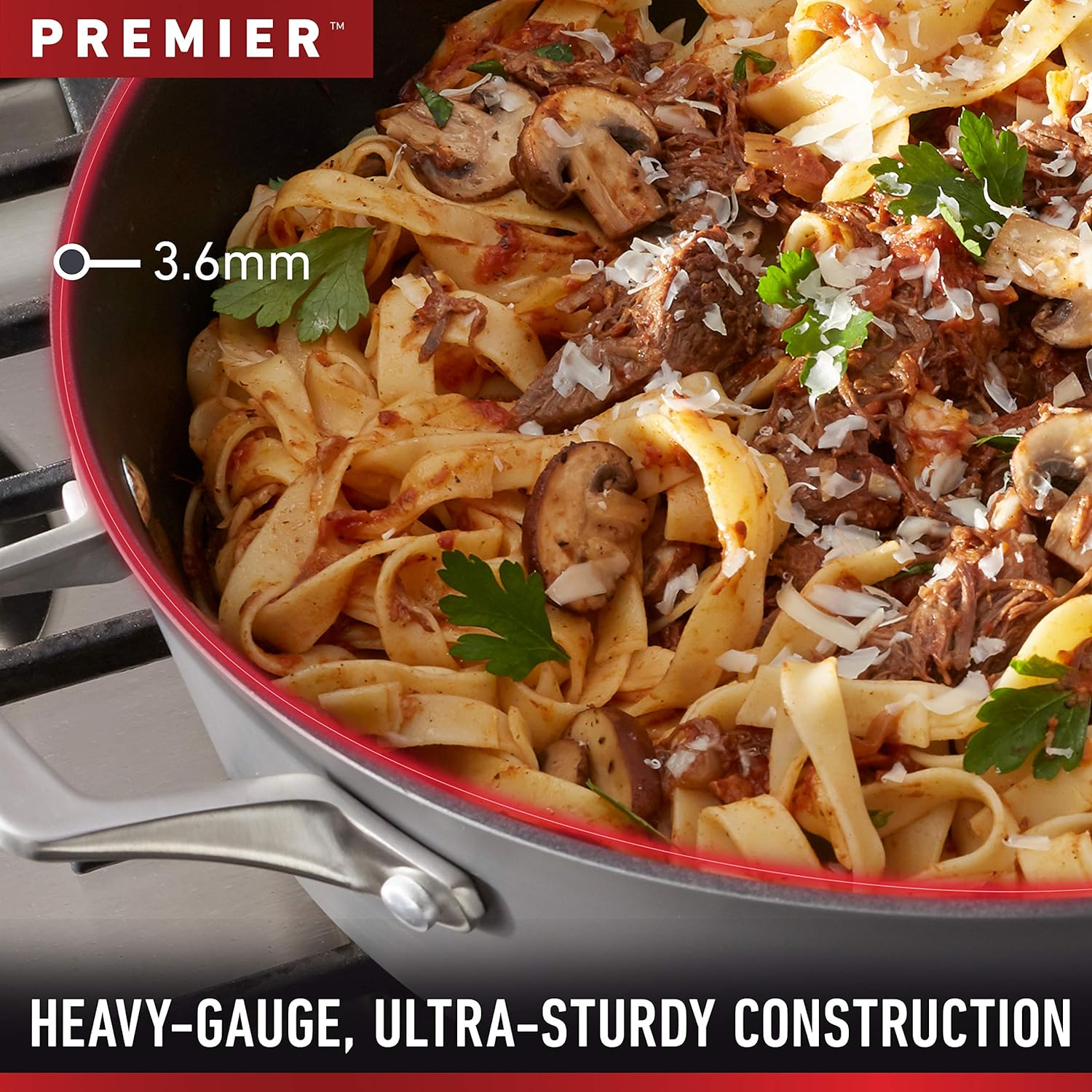 Premier Hard-Anodized Nonstick 11-Inch Square Griddle