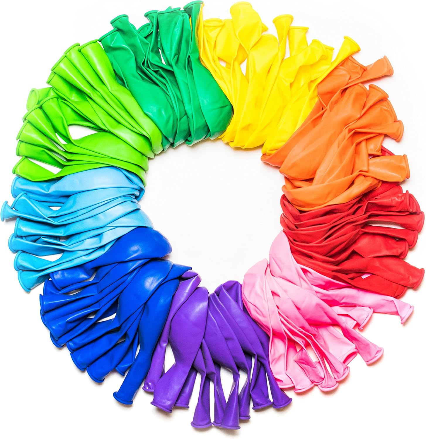 Dusico® Balloons Rainbow Set (100 Pack) 12 Inches, Assorted Bright Colors, Made With Strong Multicolored Latex, For Helium Or Air Use. Kids Birthday Party Decoration AccessoryS301