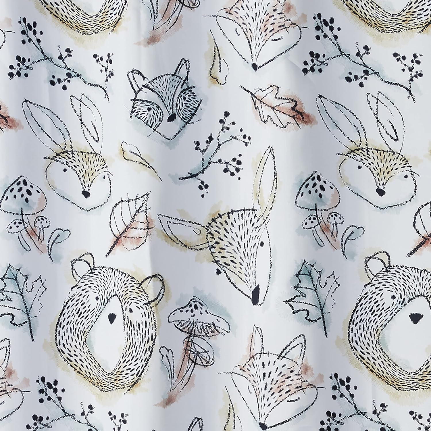 SKL Home Sketched Woodland Animal Print Shower Curtain