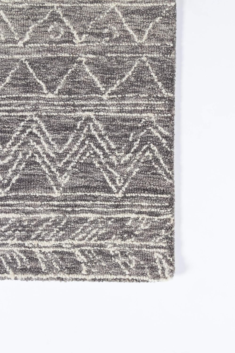 Momeni Mallorca Hand Hooked Wool Grey Runner 2' X 8'