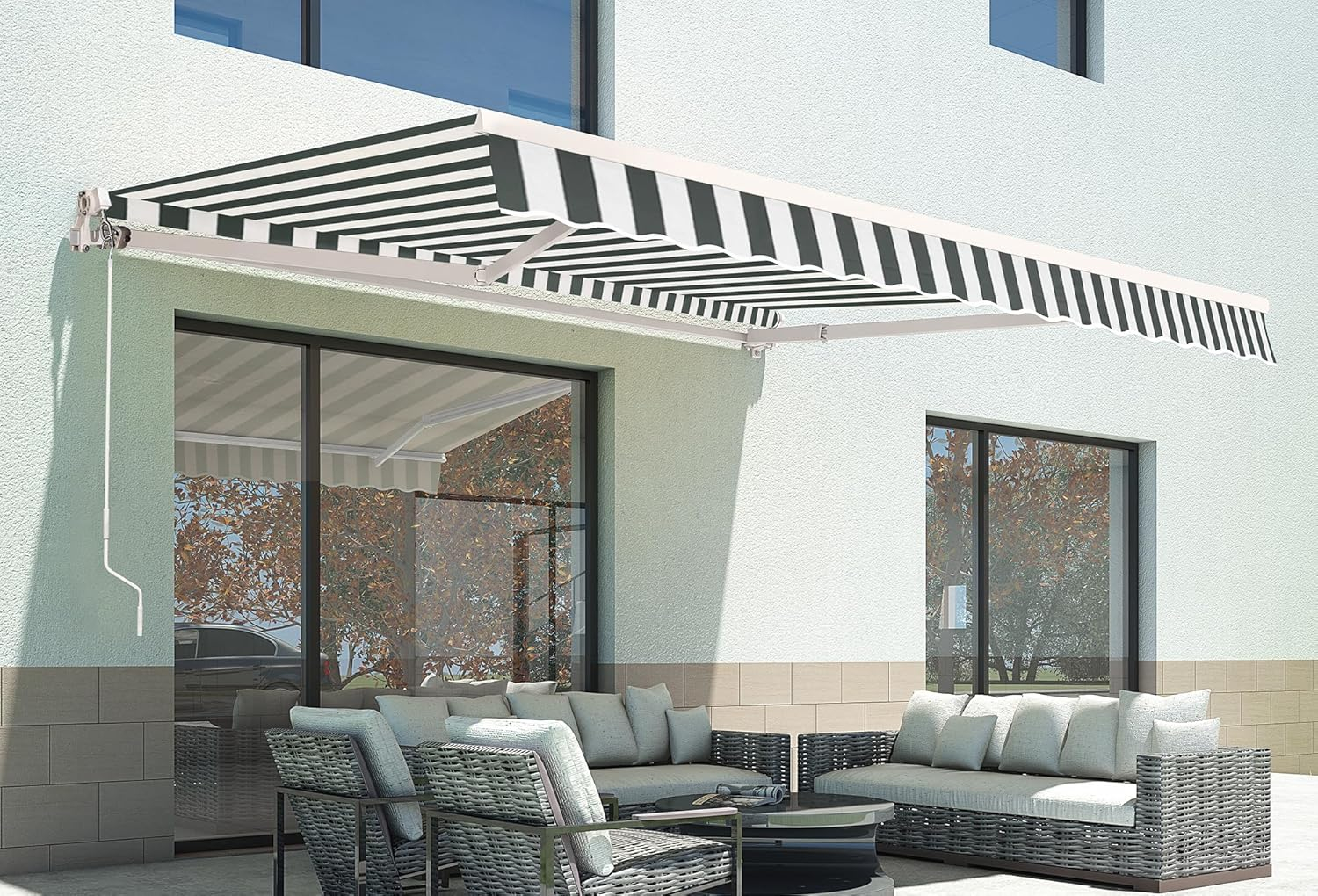 Newacme LLC Freeport Park Alvin 10 ft. W x 8 ft. D Retractable Patio Awning