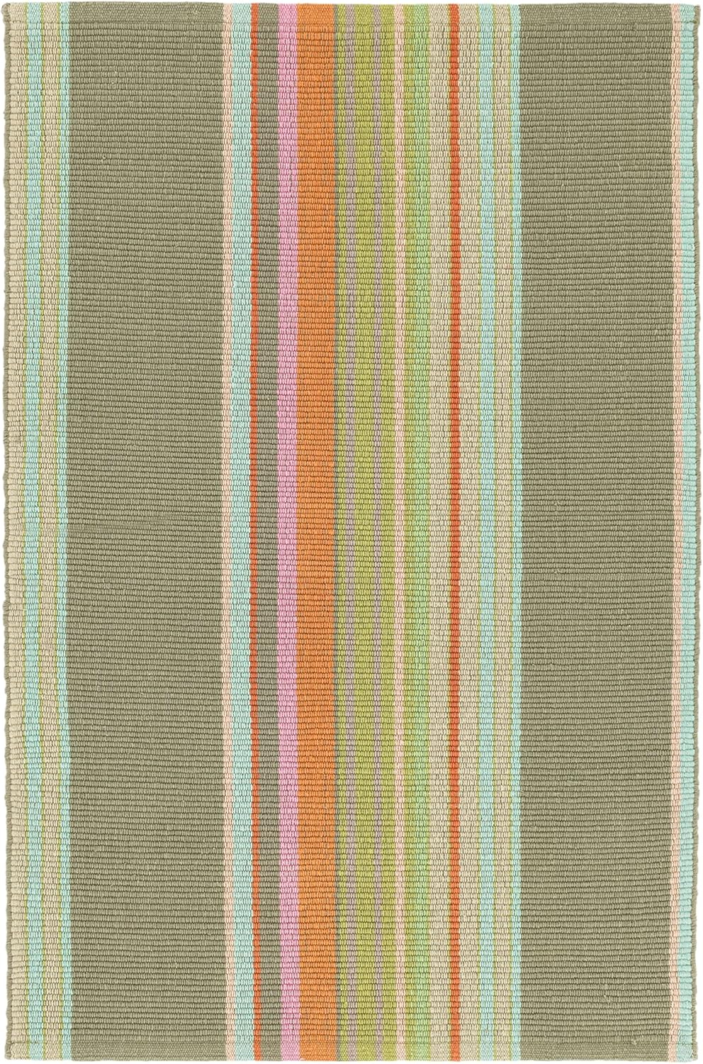 Dash and Albert Stone Soup Handwoven Cotton Rug, 2 X 3 Feet, Multi Stripe Pattern