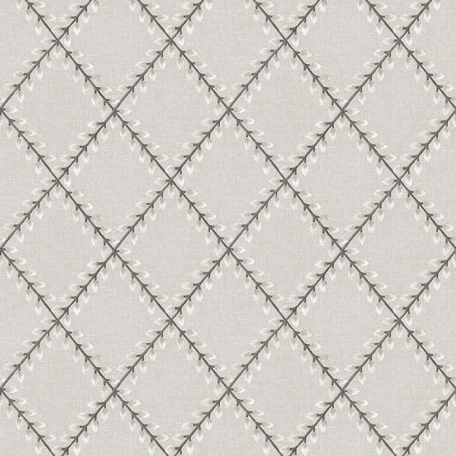 Surface Style - Peel and Stick Wallpaper, Botanical Wallpaper for Bedroom, Powder Room, Kitchen, Self Adhesive, Vinyl, 30.75 Sq Ft Coverage (Clover Lane Collection, Smoke)