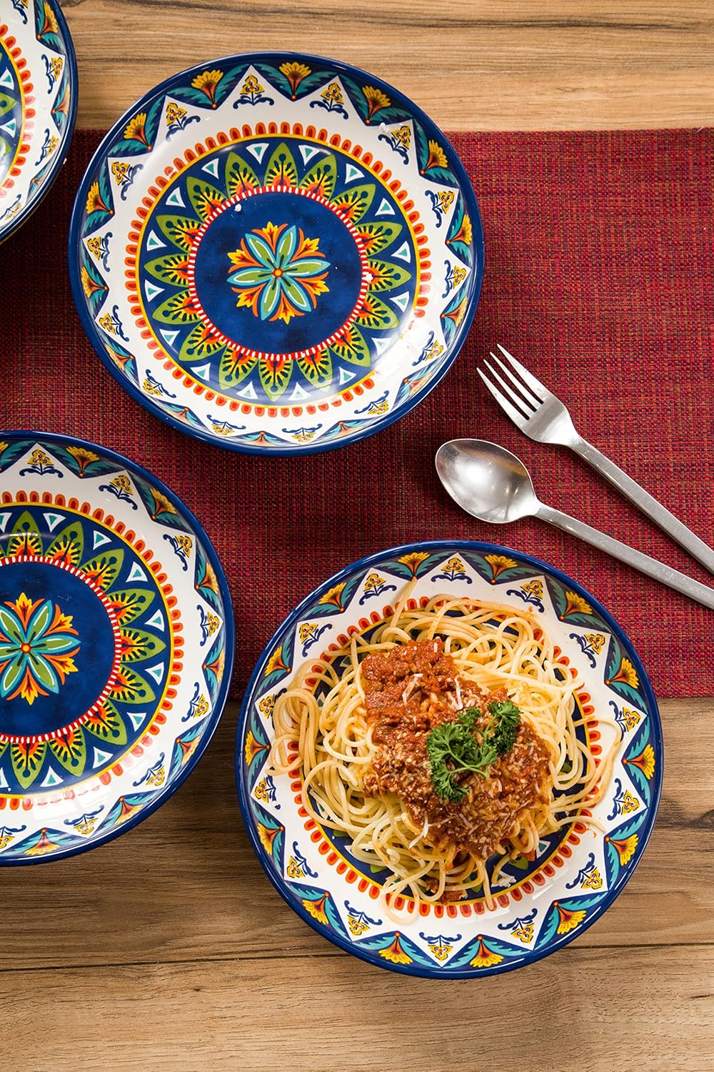 Bico Havana Pasta Bowls, 35oz Salad Bowl Set of 4, Large Ceramic Serving Dinner Bowls for Soup and Cereal, Microwave and Dishwasher Safe, Gift for Housewarming and Thanksgiving