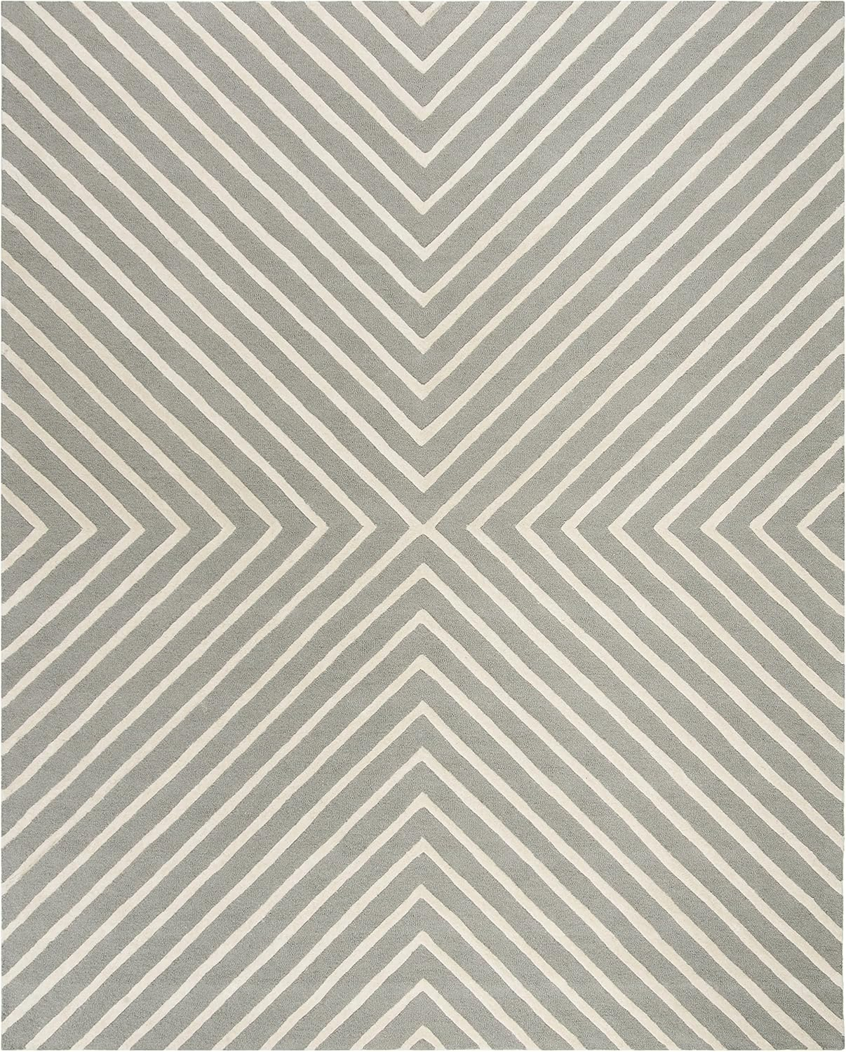 SAFAVIEH Kids X Pattern Wool Area Rug, Grey/Ivory, 6' x 9'