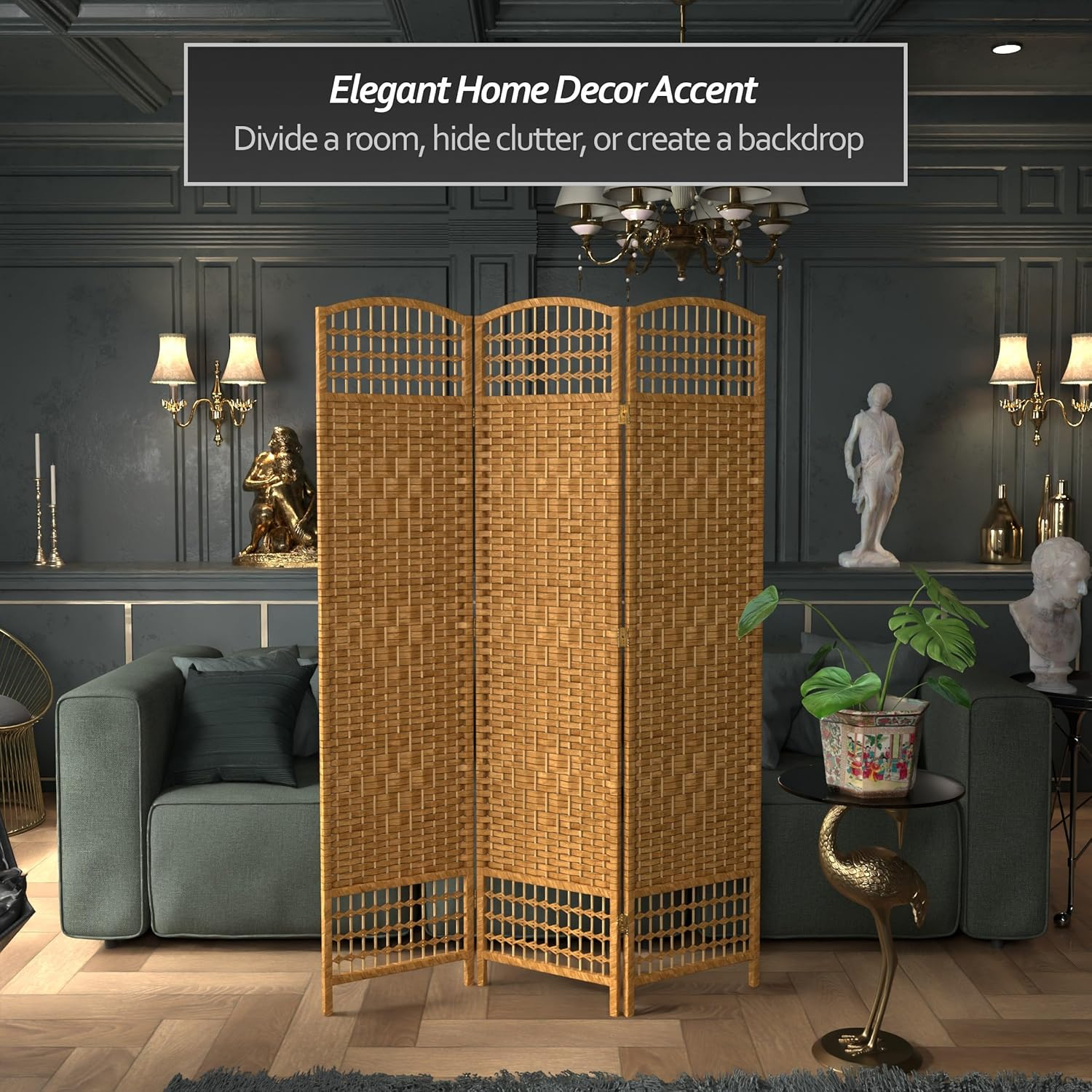 67" x 64" Weave 5 Panel Room Divider