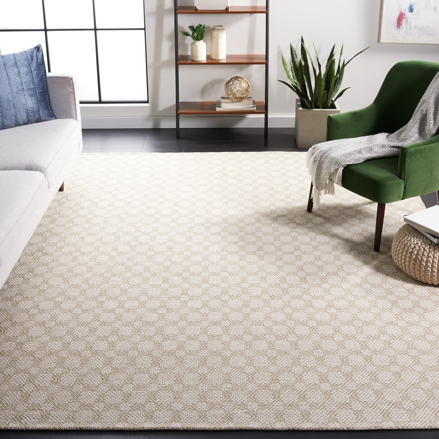 SAFAVIEH Cotton Kilim KLC222C Handwoven Beige / Ivory Rug