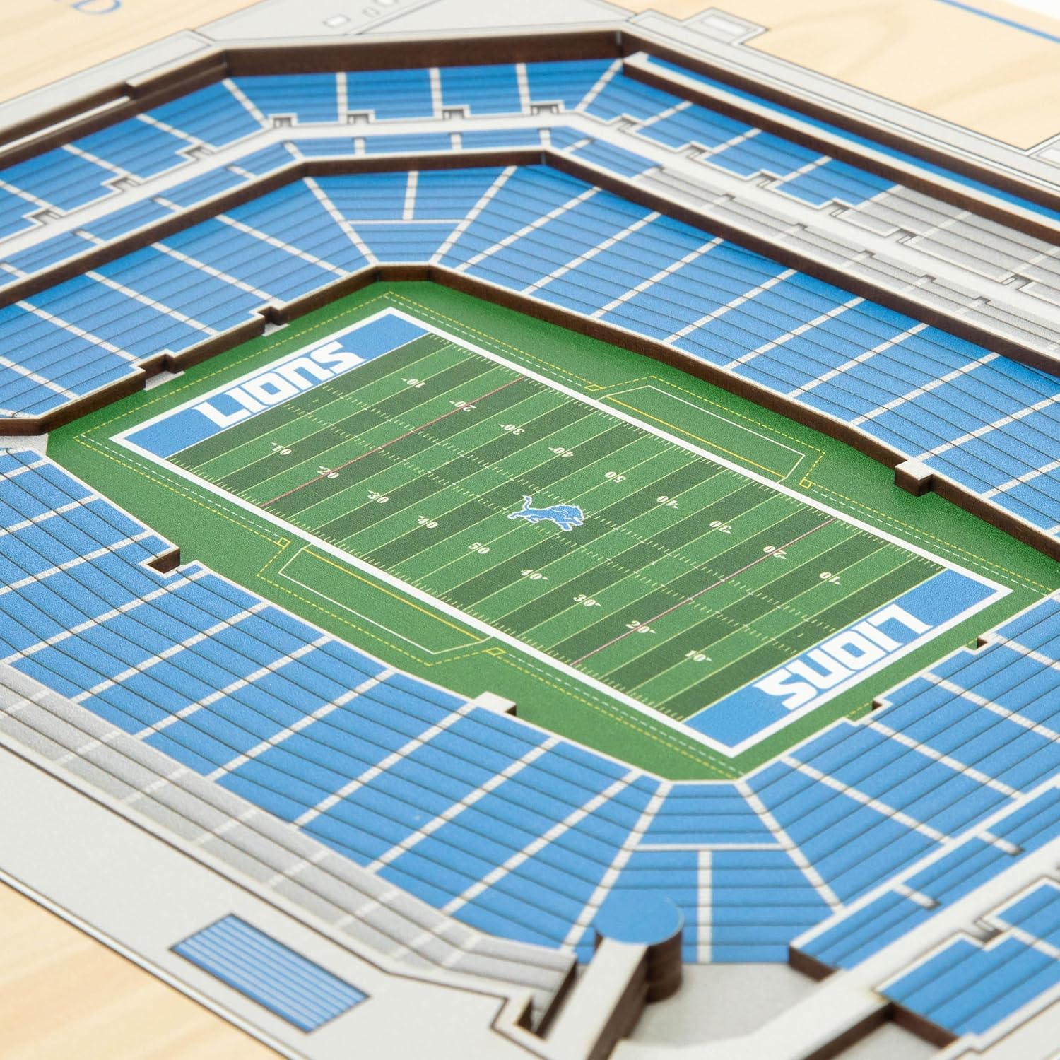 Detroit Lions 17'' x 13'' 5-Layer StadiumViews 3D Wall Art