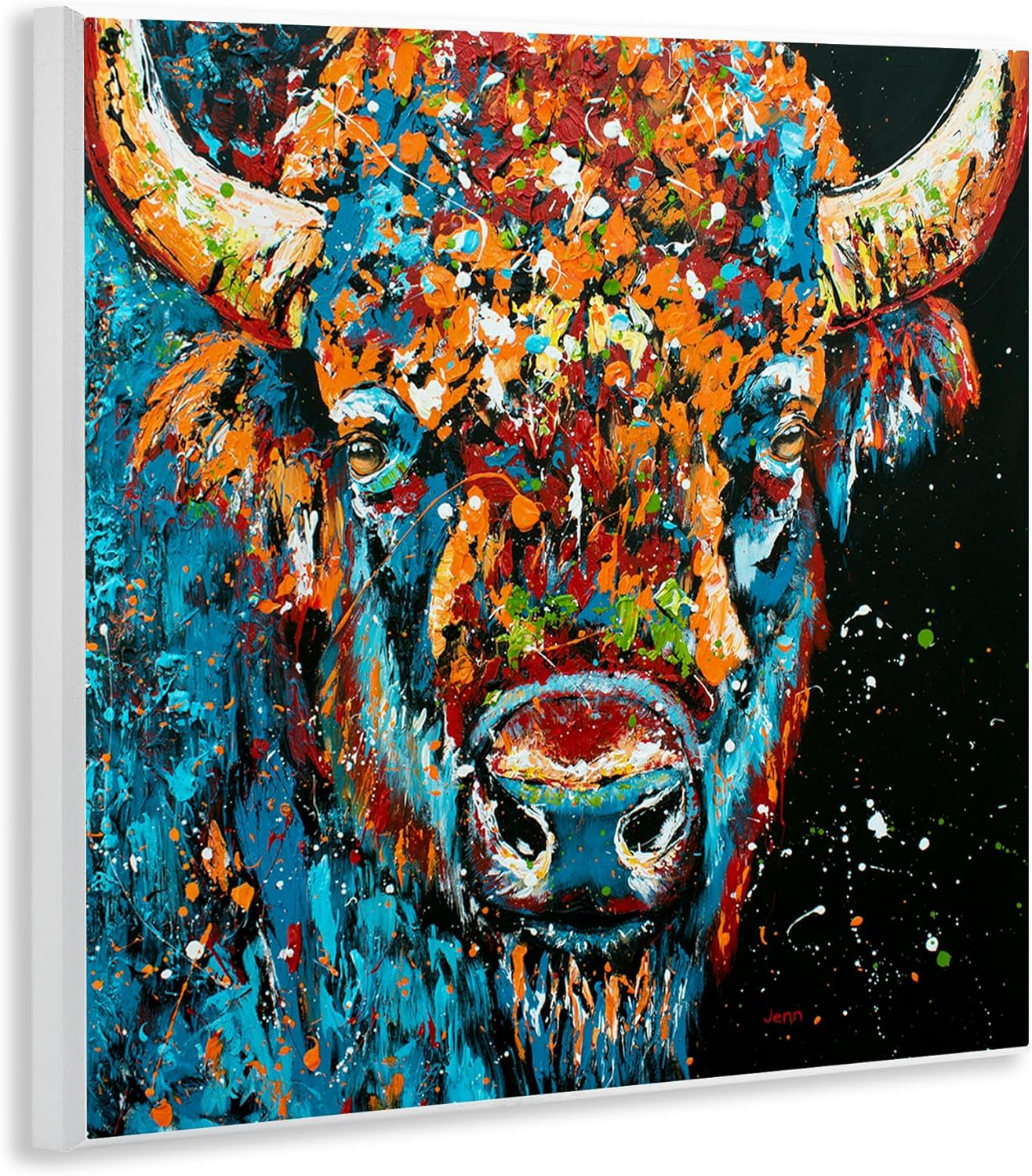 Modern Bison Street Style Animals & Insects Painting Unframed Art Print Wall Art