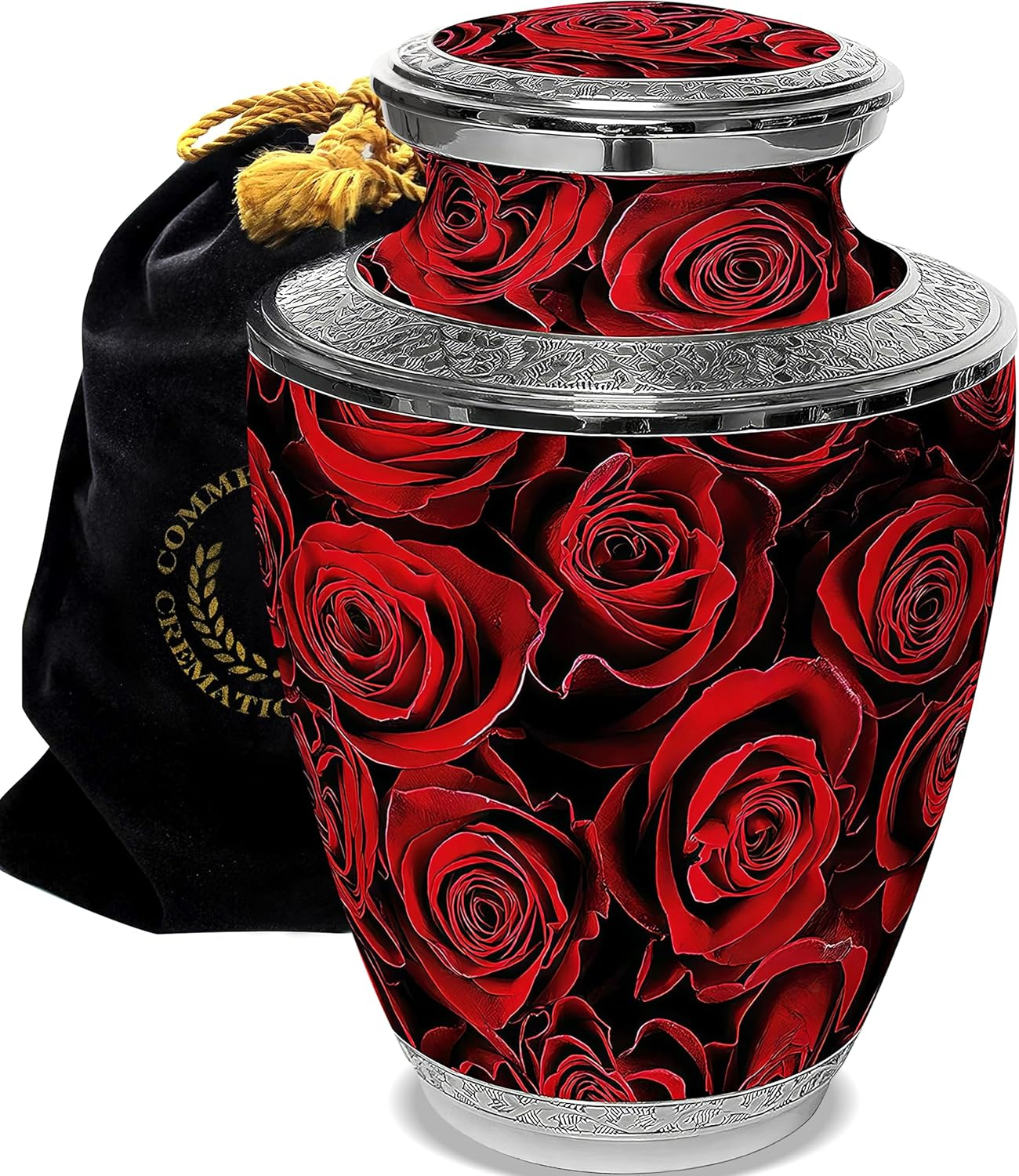 Crimson Rose Urns for Cremation Ashes Large Urn XL or Small Keepsake Urns for Adult Cremation Ashes & Urns for Human Ashes for Home or Burial Cremation Urns Extra Large