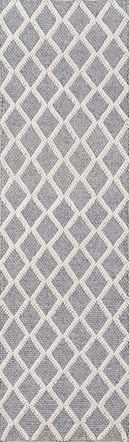 Momeni Andes Wool and Viscose Area Rug 2'3" X 8' Runner Grey