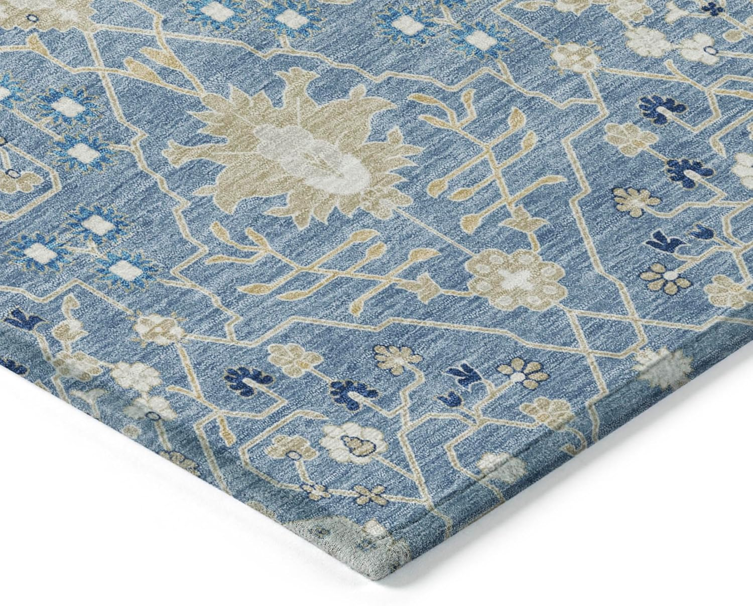Addison Rugs Chantille ACN1009 Blue 1'8" x 2'6" Indoor Outdoor Area Rug, Easy Clean, Machine Washable, Non Shedding, Bedroom, Entry, Living Room, Dining Room, Kitchen, Patio Rug