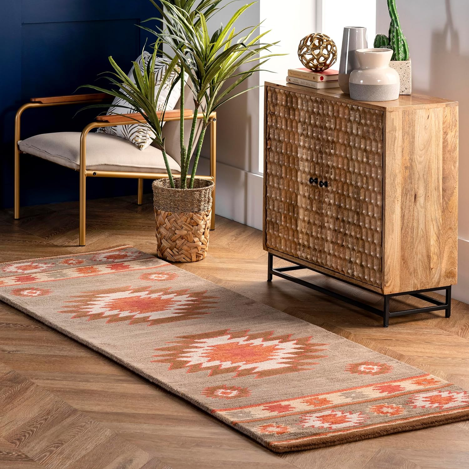 Shyla Abstract Sage Doormat 3 ft. x 5 ft. Area Rug