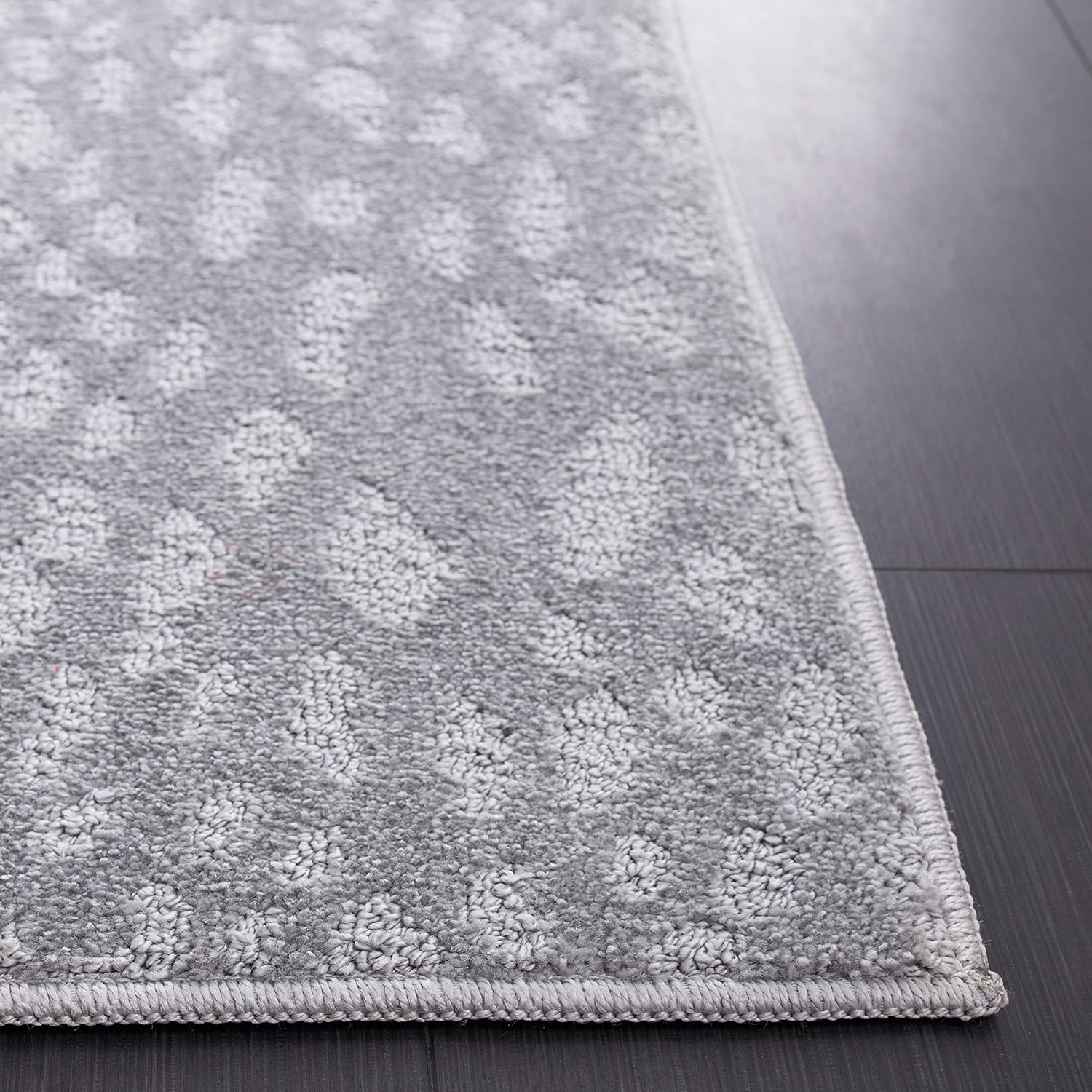 SAFAVIEH Pattern and Solid Collection Area Rug - 8' x 10', Grey, Modern Design, Non-Shedding & Easy Care, Ideal for High Traffic Areas in Living Room, Bedroom (PNS408F)