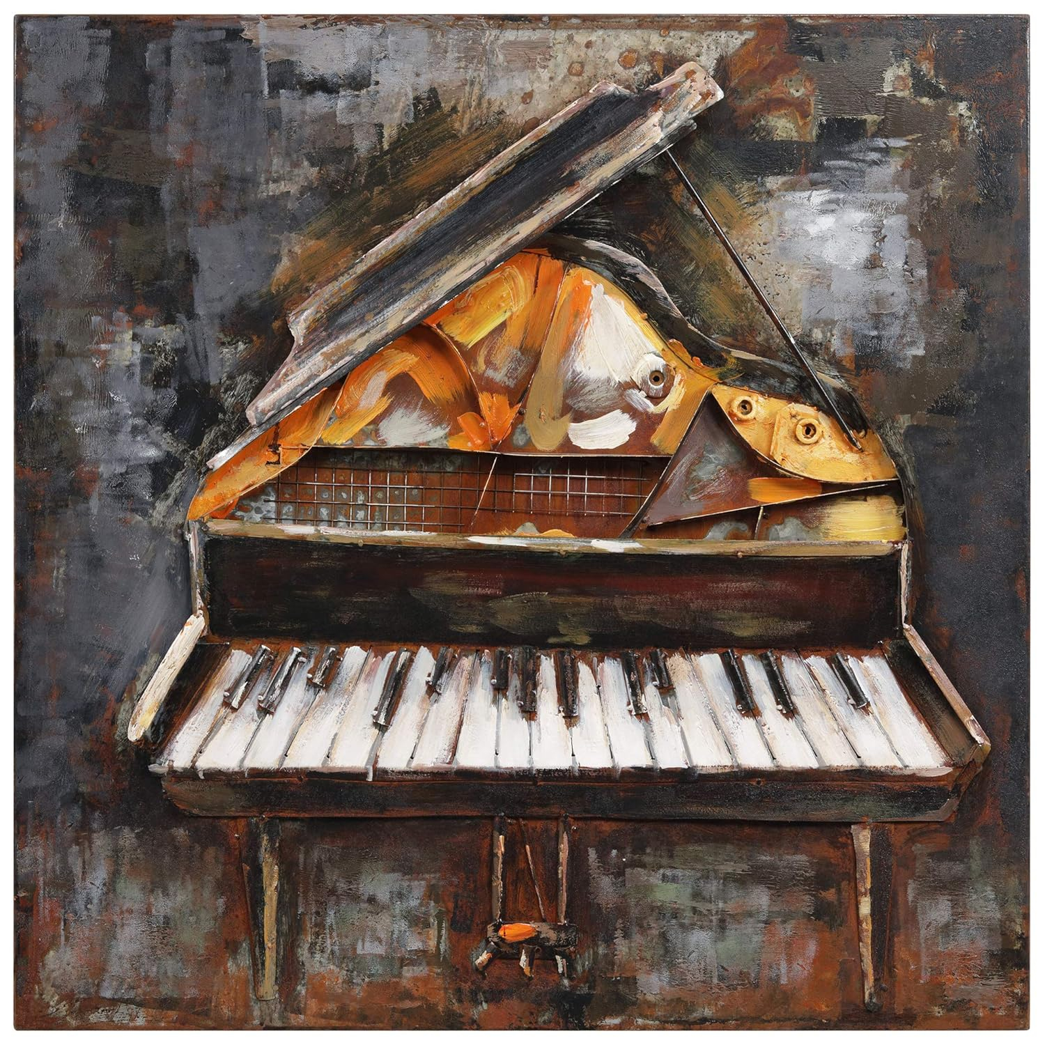 Empire Art Direct Magic Keys Hand Painted 3D Metal Wall Art, 32" x 32" x 3", Ready to Hang