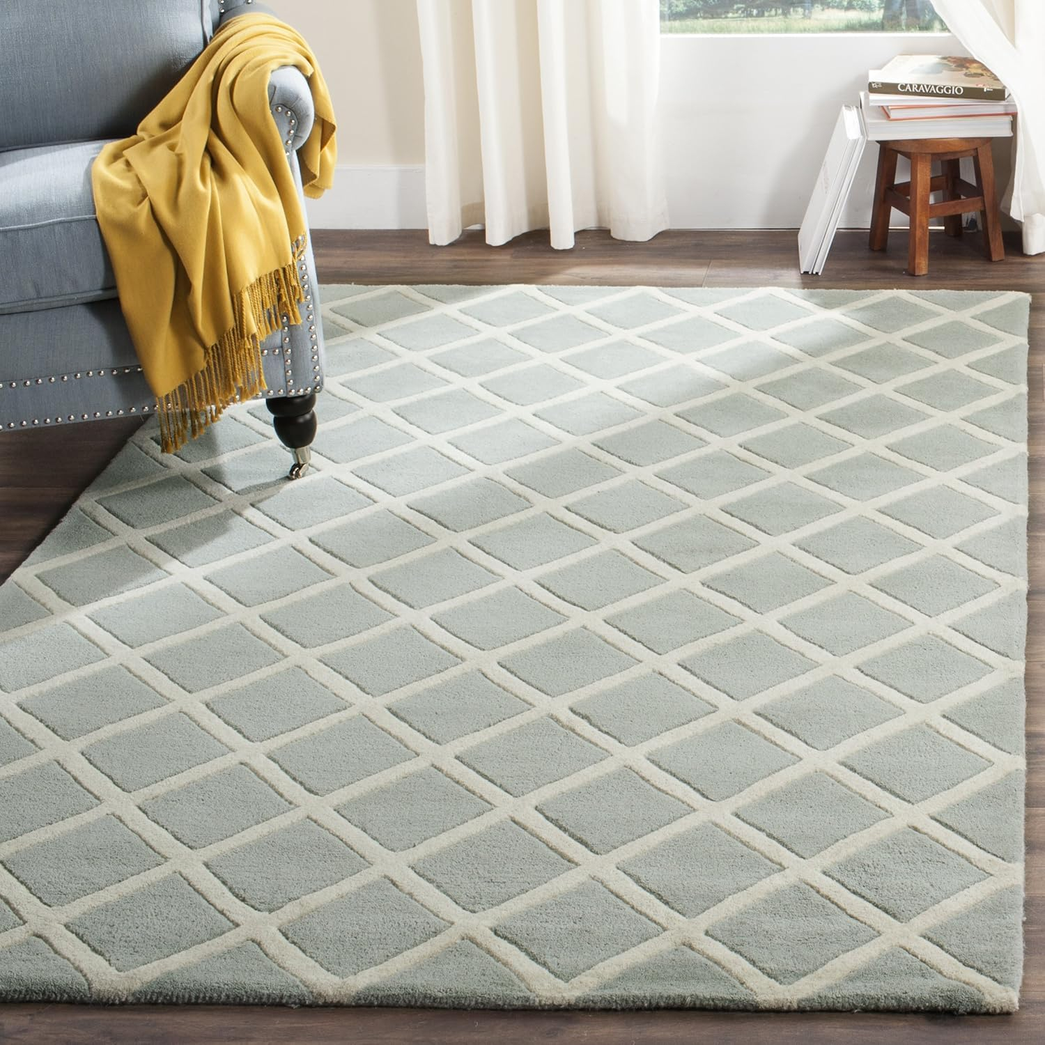 SAFAVIEH Chatham CHT718E Handmade Grey / Ivory Rug