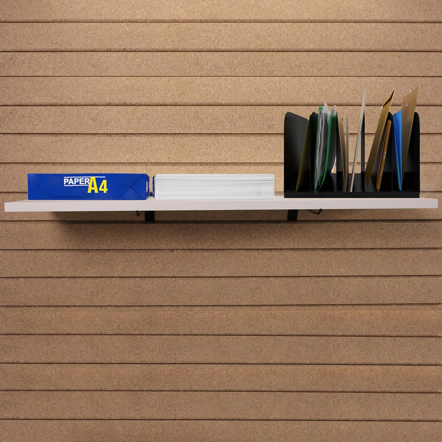 SSWBasics Laminated White Melamine Shelf Contemporary 12” x 36” x Single-Tier Minimalist