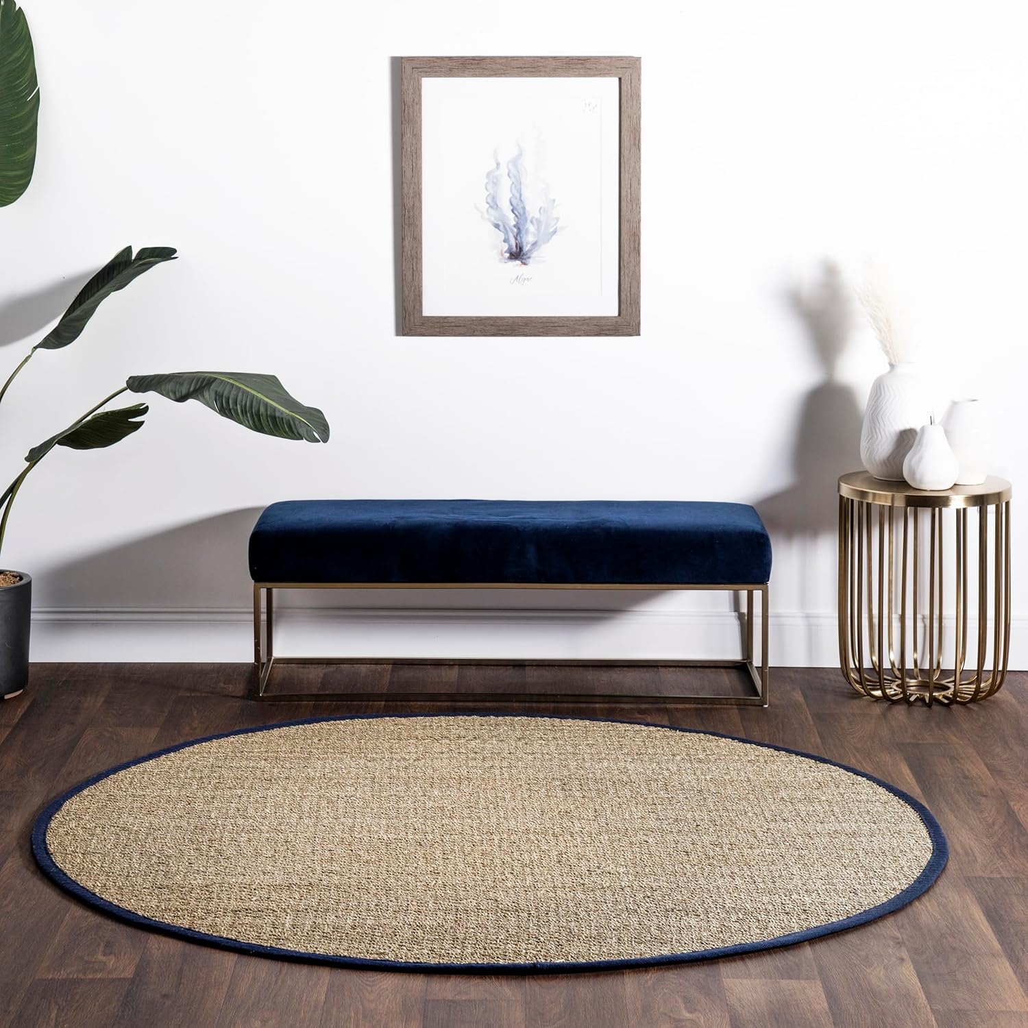 nuLOOM Elijah Seagrass with Border Area Rug