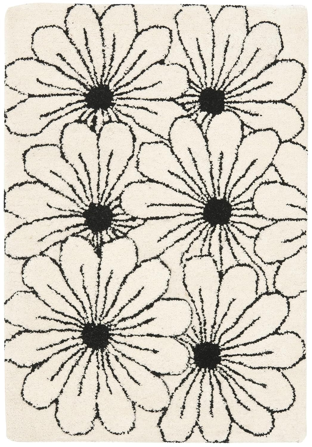 SAFAVIEH Soho Megan Floral Wool Area Rug, Ivory/Black, 2' x 3'