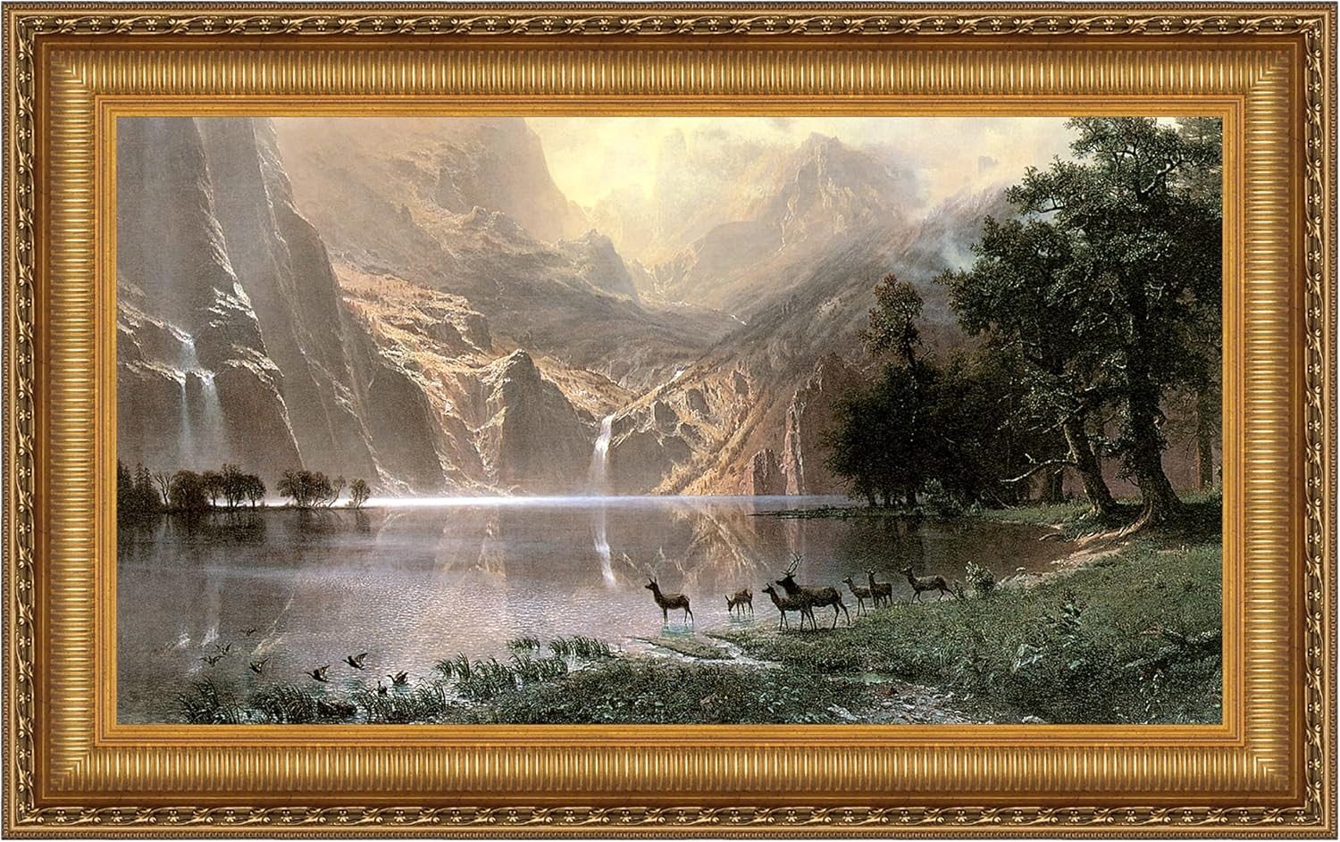 Grande Gold Framed Canvas Painting of Sierra Nevada Landscape