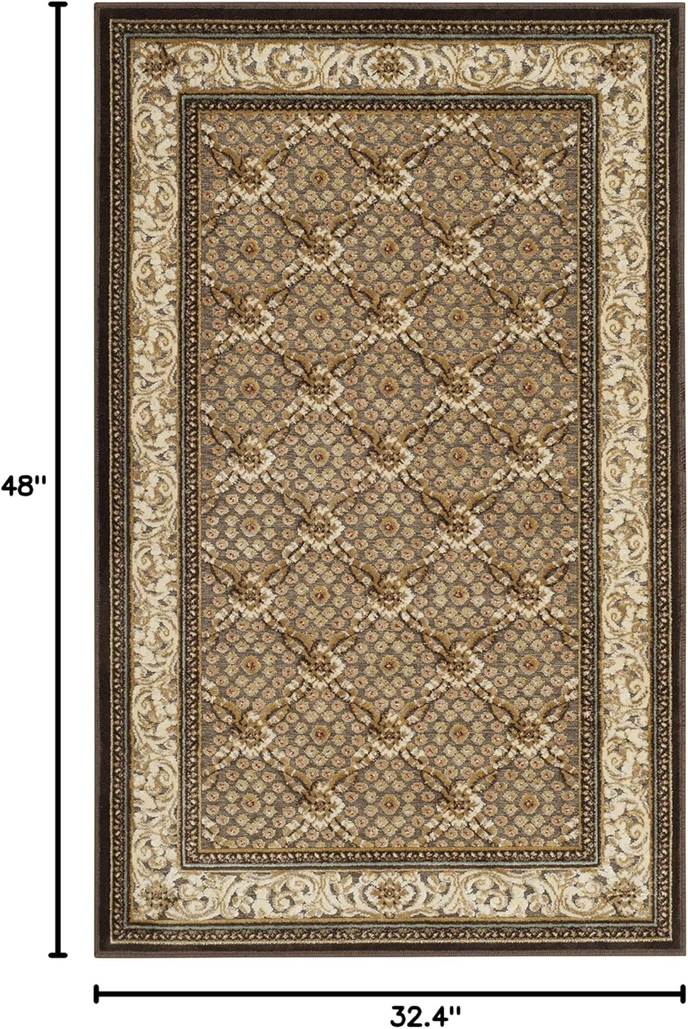 SAFAVIEH Paradise Jonette Geometric Floral Area Rug, Dark Brown, 2'7" x 4'