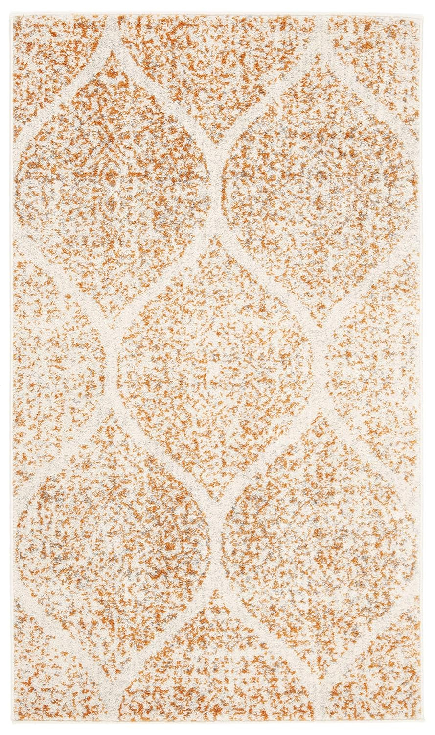 SAFAVIEH Madison Leighton Geometric Area Rug, Cream/Orange, 2'3" x 4'