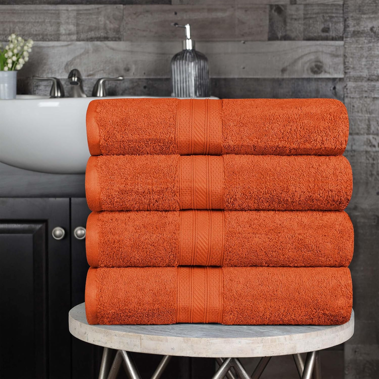 Superior Atlas Cotton Heavyweight 4 Piece Towel Set, Sandstone