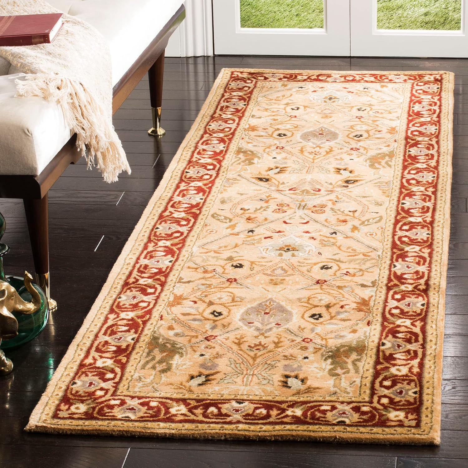 SAFAVIEH Persian Legend Collection Runner Rug - 2'6" x 8', Ivory & Rust, Handmade Traditional Wool, Ideal for High Traffic Areas in Living Room, Bedroom (PL519D)
