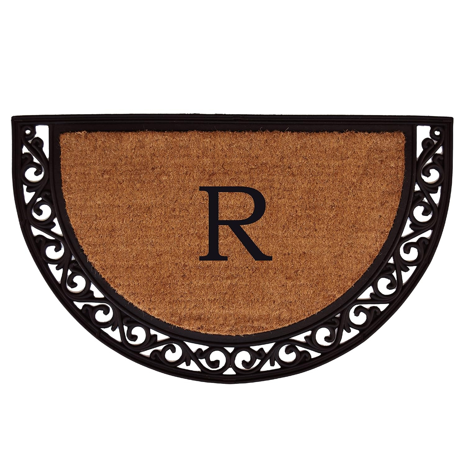 Calloway Mills Ornate Scroll Monogram Outdoor Doormat 18" x 30" (Letter R)