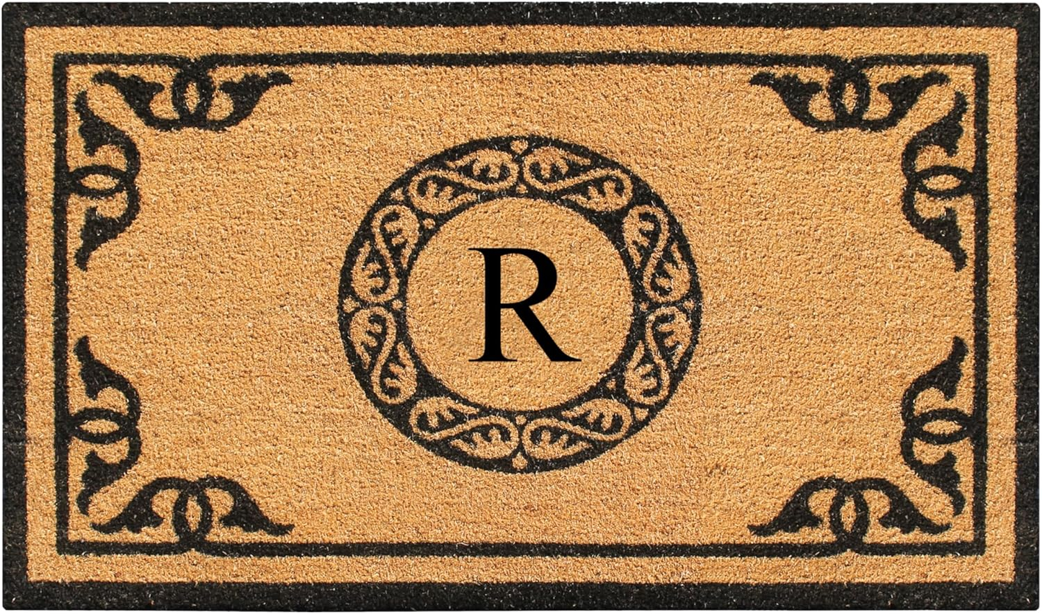 A1HC First Impression Hand Crafted by Artisans Geneva Monogrammed Entry Doormat, 24"X39" R