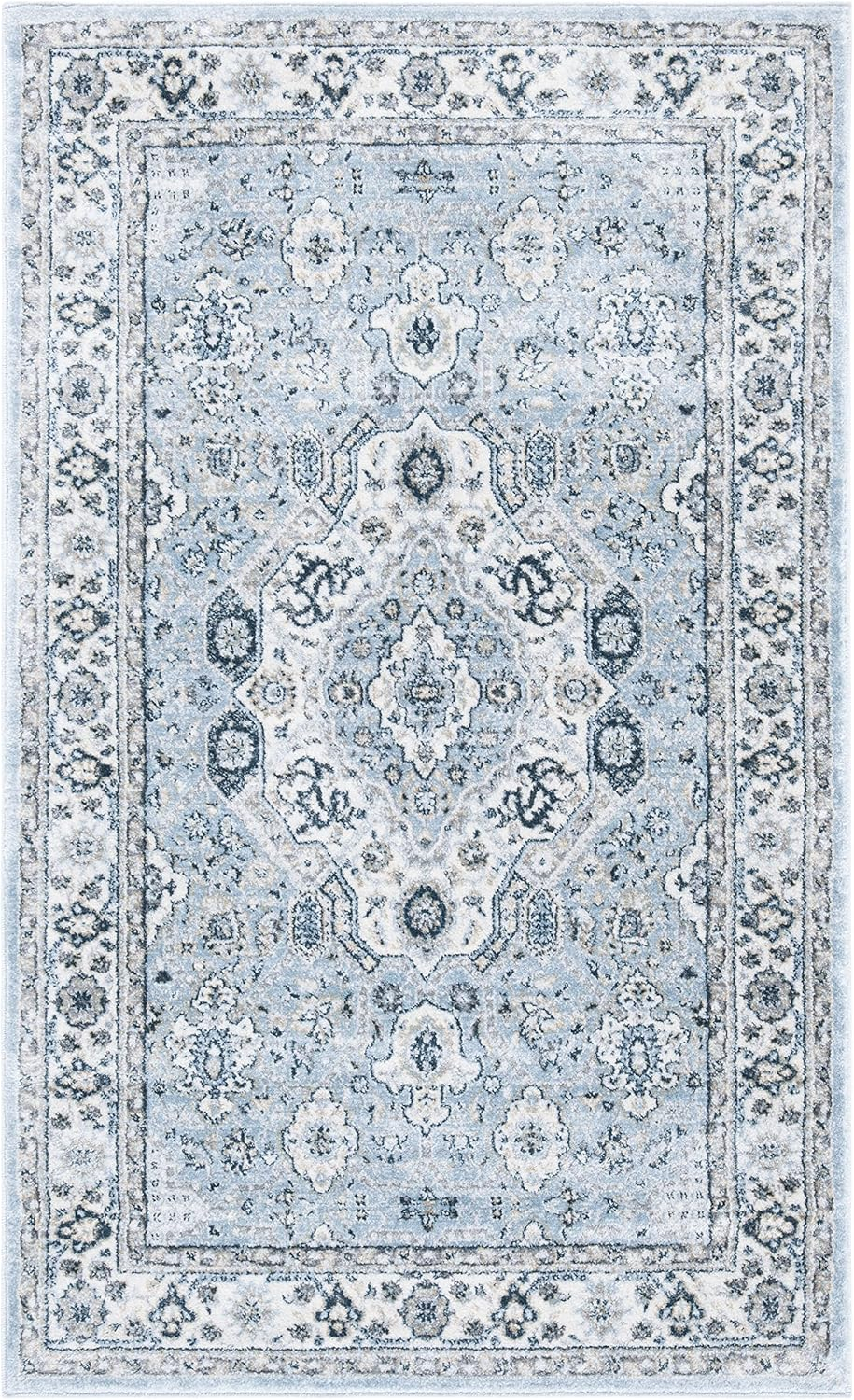 SAFAVIEH Isabella Collection ISA916M Blue / Creme Rug