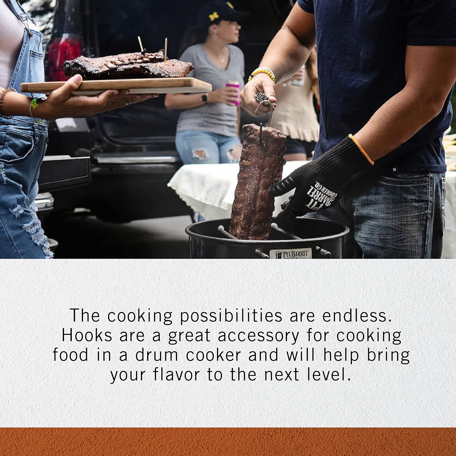 Pit Barrel Cooker Meat Hooks | Stainless Steel Meat Hooks for Barrel Cooker | BBQ Accessory for Hanging Beef, Poultry and Veggies | Set of 4