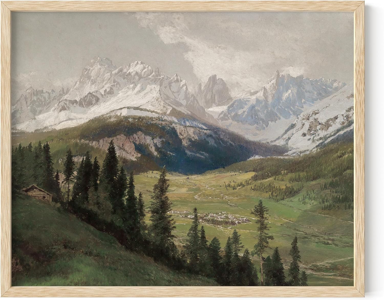 HAUS AND HUES Vintage Prints Wall Art - Oil Paintings for Wall Decor Captivating Landscape, and Mountain Scenes to Bring the Outdoors Indoors (Beige Frame, 11x14)